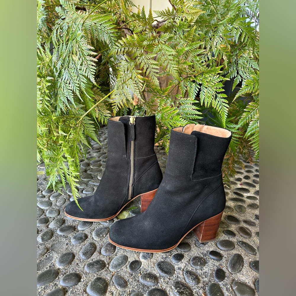 Black Free People Boots with wooden heel